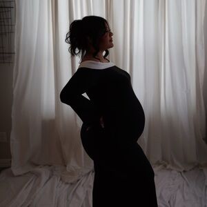 Elegant Black Maternity Dress